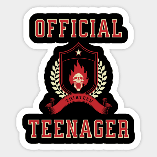 Official Teenager Skull Tee Sticker